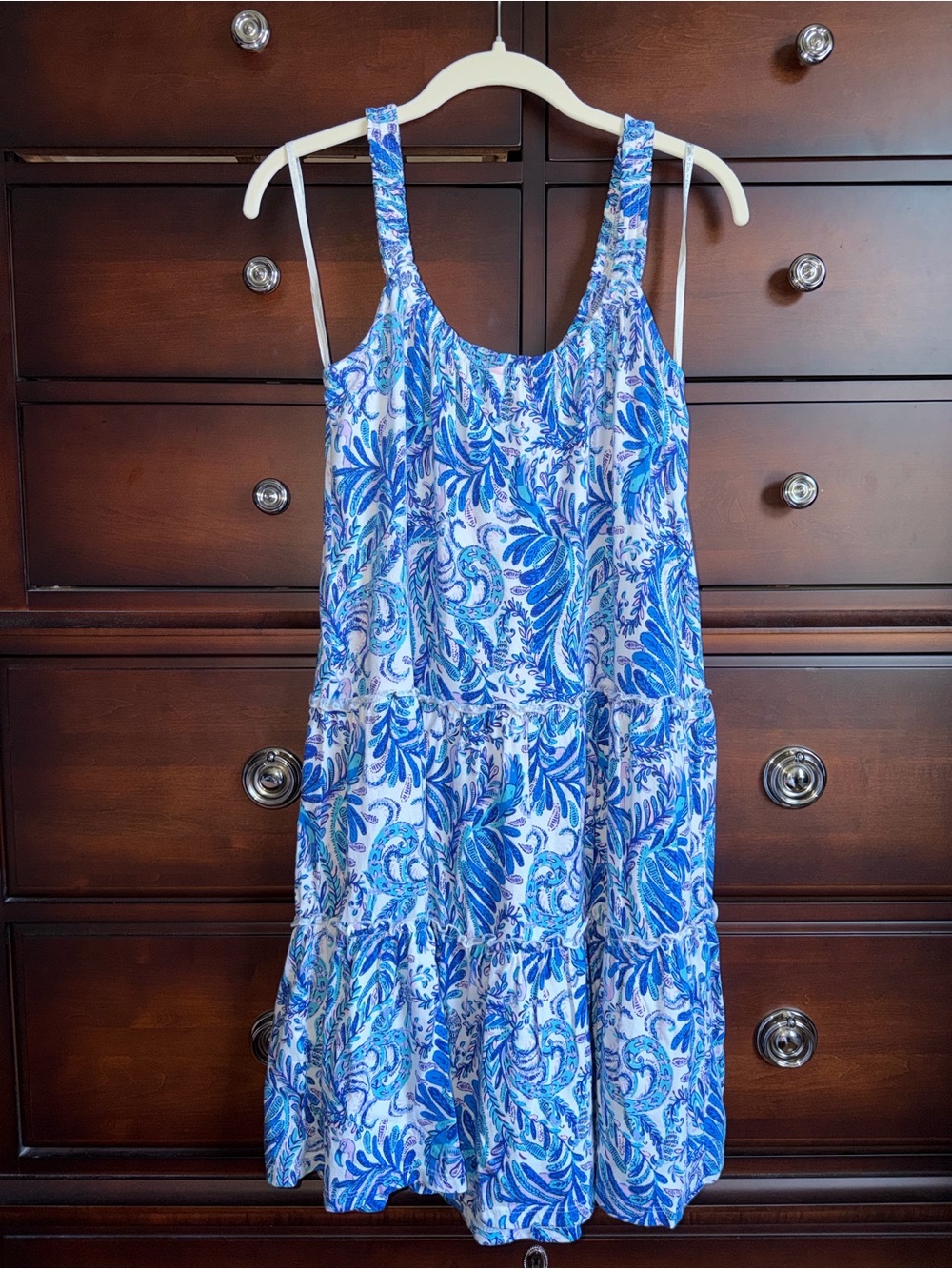Blue & White Paisley Mini Dress